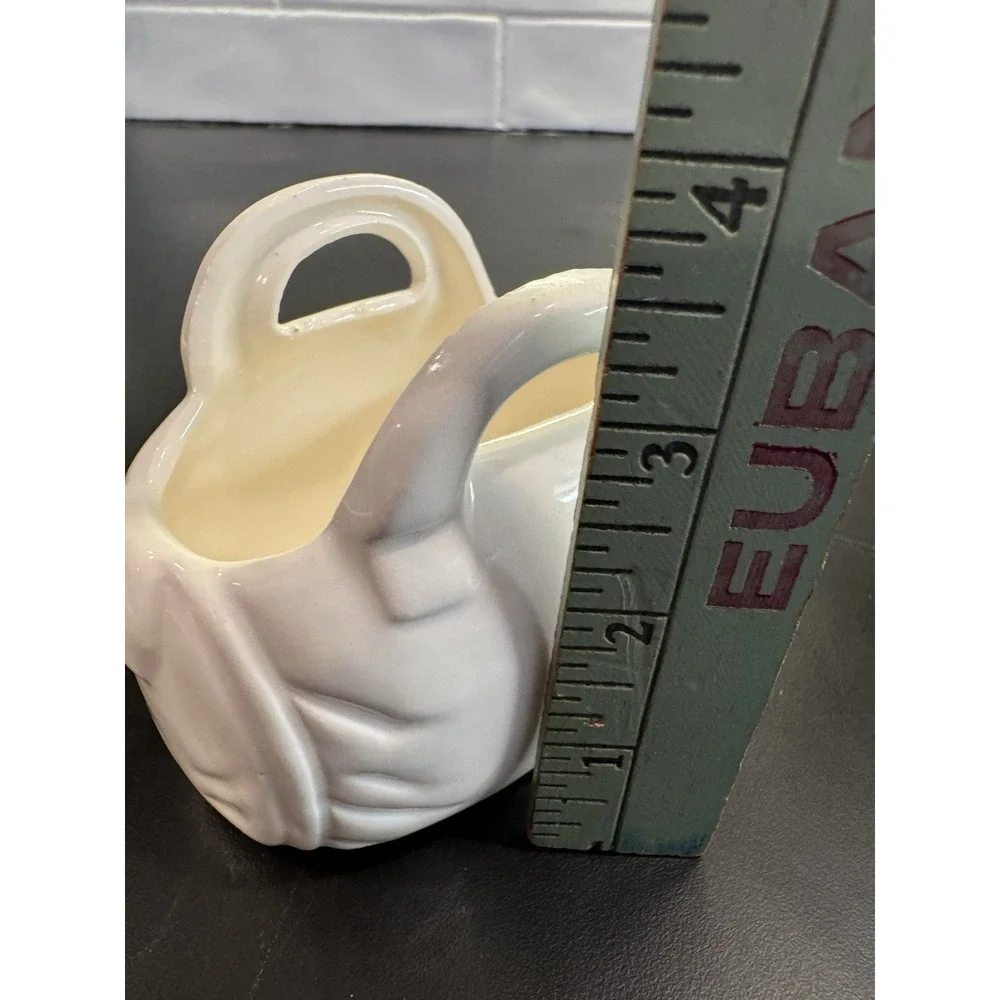 Vintage Cat Figurine Planter Black and White Tuxedo‎ Cat On Purse Shaped Holder